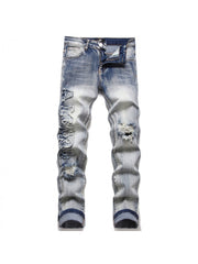 Ripped Washed Bodycon Men's Jeans