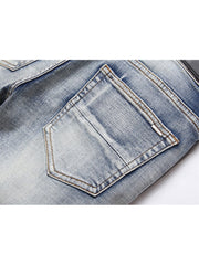 Ripped Washed Bodycon Men's Jeans