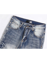 Ripped Washed Bodycon Men's Jeans