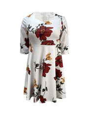 Floral Print Square Neck High Rise Midi Dress