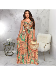 Pleated Wide Leg Spaghetti Straps Jumpsuits