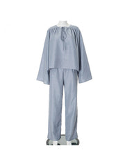 Loose Ruched Tie-wrap Straight Pant Sets