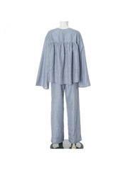 Loose Ruched Tie-wrap Straight Pant Sets