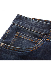 Washed Mid-rise Straight Men's Jeans