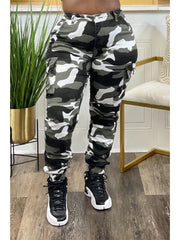 Camouflage Bodycon Cargo Plus Size Pants