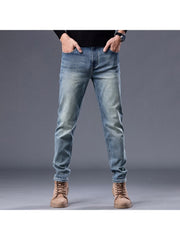 Washed Straight Mid-rise Men's Jeans