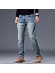 Washed Straight Mid-rise Men's Jeans