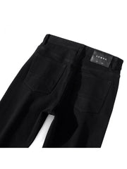 Washed Straight Men's Black Jeans