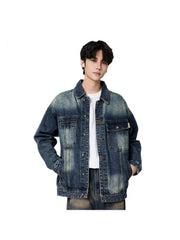 Denim Single Breasted Men's Jackets