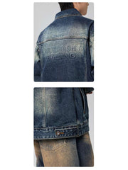 Denim Single Breasted Men's Jackets