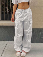 Patchwork Ankle-tied Cargo Pants