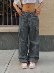 Patchwork Ankle-tied Cargo Pants