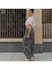 Patchwork Ankle-tied Cargo Pants