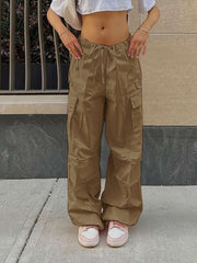 Patchwork Ankle-tied Cargo Pants