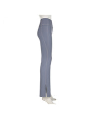 Pure Color Split Hem Flare Leg Pants