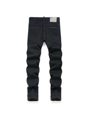 Letter Single Breasted Men's Jeans