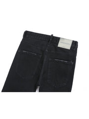 Letter Single Breasted Men's Jeans