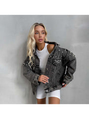 Hotfix Rhinestones Long Sleeve Denim Jackets