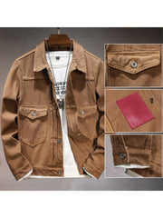 Cargo Single Breasted Denim Men's Jackets