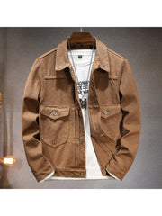 Cargo Single Breasted Denim Men's Jackets