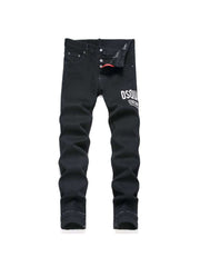 Letter Mid-rise Bodycon Men's Jeans