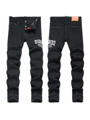 Letter Mid-rise Bodycon Men's Jeans