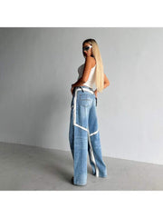 Patchwork Loose Low Rise Jeans