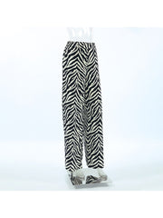 Patchwork Zebra Wide Leg Pants