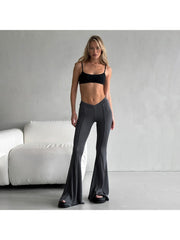 Patchwork Flare Leg Sporty Pants