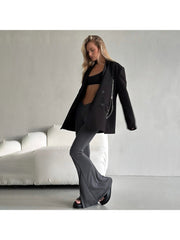 Patchwork Flare Leg Sporty Pants