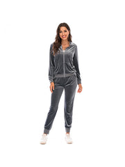 Pure Color Ankle-tied Athleisure Plus Size Pant Sets