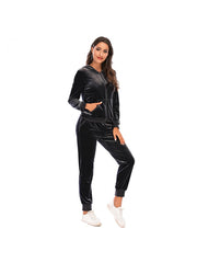 Pure Color Ankle-tied Athleisure Plus Size Pant Sets