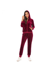 Pure Color Ankle-tied Athleisure Plus Size Pant Sets