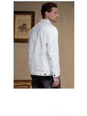 Solid Color Single Breasted Long Sleeve Men's Jackets