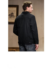 Solid Color Single Breasted Long Sleeve Men's Jackets