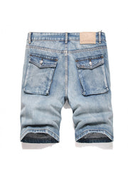 Eyelets Denim Men's Short Pants