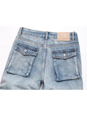 Eyelets Denim Men's Short Pants