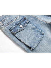 Eyelets Denim Men's Short Pants