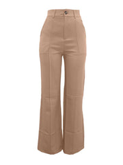 OL Plain Color High Rise Straight Pants