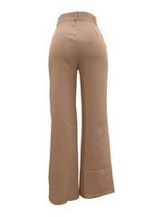 OL Plain Color High Rise Straight Pants