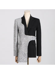 Patchwork Sequin Long Sleeve Blazers