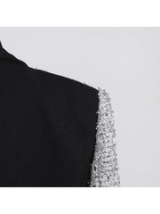 Patchwork Sequin Long Sleeve Blazers