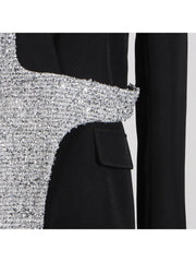 Patchwork Sequin Long Sleeve Blazers