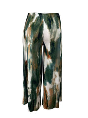 Contrast Color Printed Wide Leg Pants