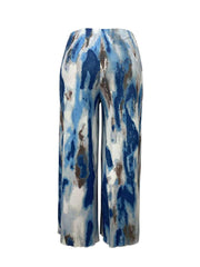 Contrast Color Printed Wide Leg Pants