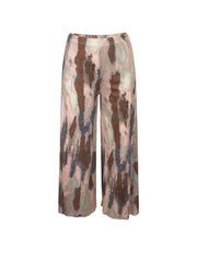 Contrast Color Printed Wide Leg Pants