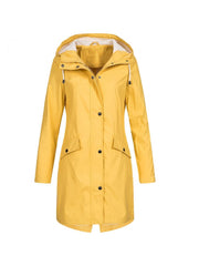 Clasp Hooded Stand Collar Long Parka Jackets