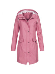 Clasp Hooded Stand Collar Long Parka Jackets