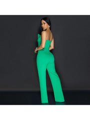 Irregular Strapless Wide Leg Jumpsuits