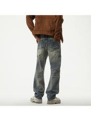 Patchwork Straight Vintage Men's Jeans